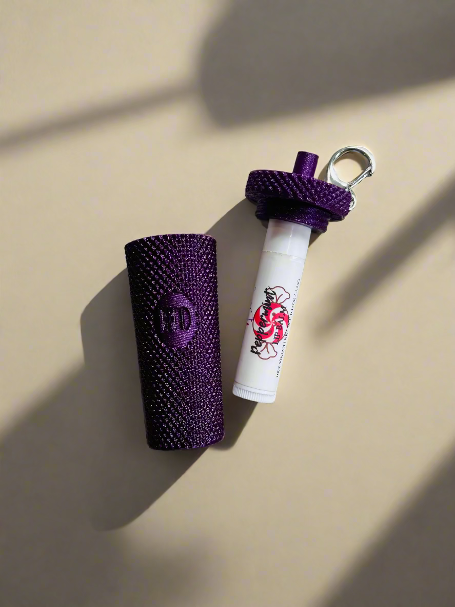 Coffee Cup Tumbler Style Lip Balm Holder Keychain