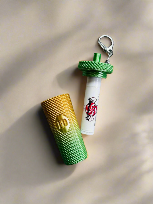 Coffee Cup Tumbler Style Lip Balm Holder Keychain