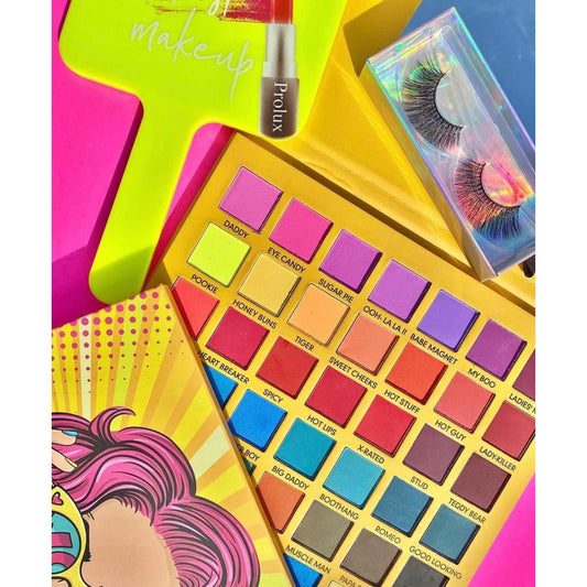 Wow Bundle | Eyeshadow Palette & Neon Pink Brush Set