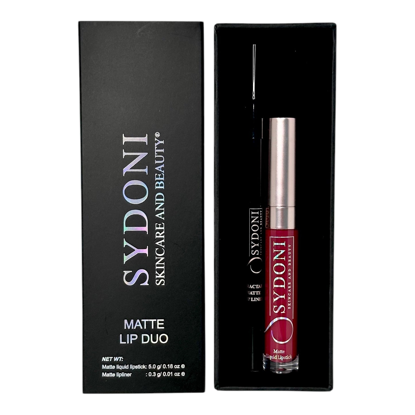 SYDONI MERLOT (Sultry Berry) Matte Lip Duo – Merlot Matte Liquid Lipstick with Berry Lip Pencil