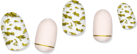 Gold Leaf & Blush Gel Nail Wrap Easy Non-Toxic No Dry Time