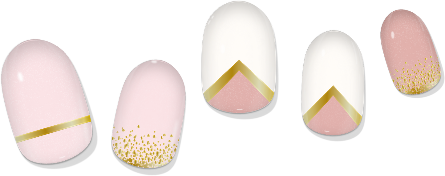 COLOR CHANGE Pink & Gold Delicate Geometric Gel Nail Wrap