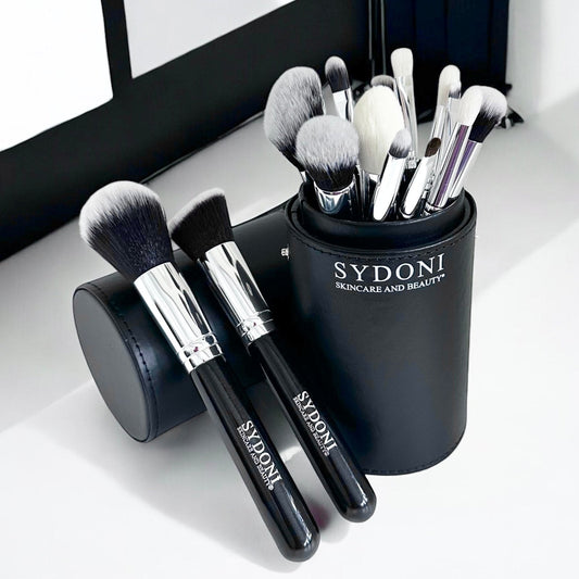 15 PIECE PROFESSIONAL MAKEUP BRUSH SET with TRAVEL BRUSH HOLDER