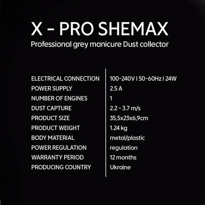 SHEMAX Style X-Pro Pink Nail Dust Collector