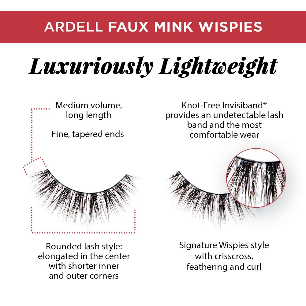 ARDELL Wispies Original Feather Eyelashes With Invisiband (Multi-Pack)