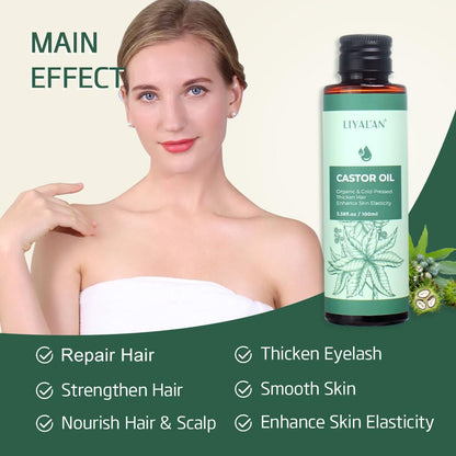 LIYALAN Organic Castor Oil Skin & Hair Repair