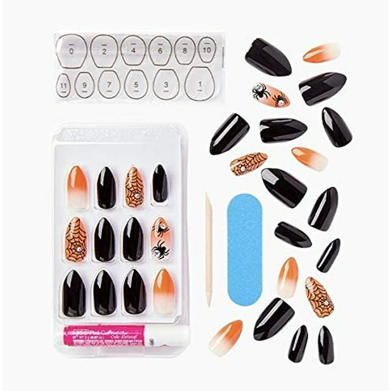 KISS Design 24 Glow In The Dark Fake Nails Halloween (Limited Edition)