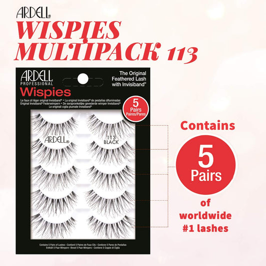 ARDELL Wispies Original Feather Eyelashes With Invisiband (Multi-Pack)