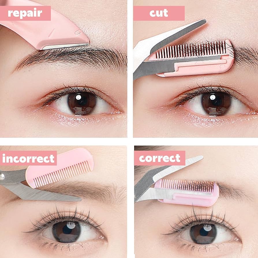 Professional Eyebrow Trimmer Scissors with Comb