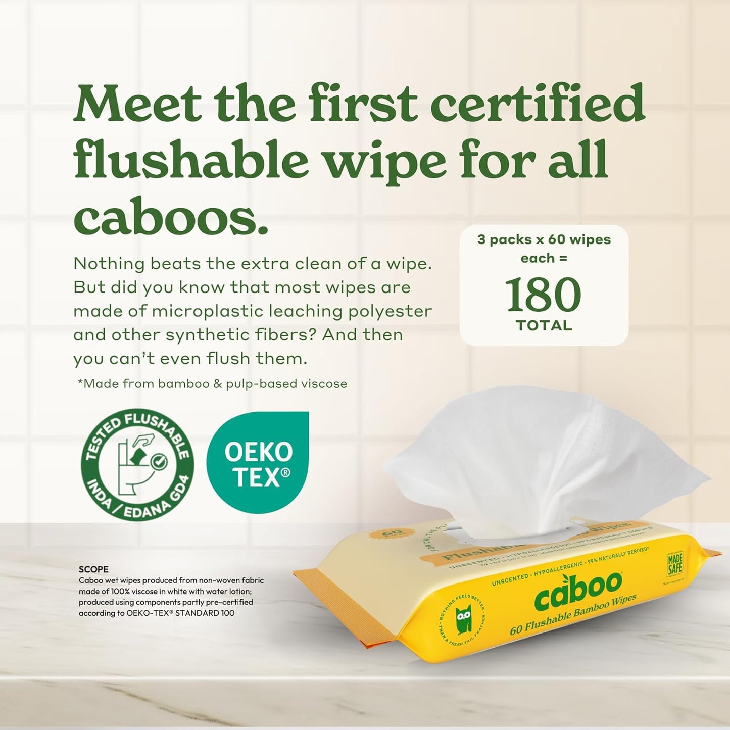 CABOO Flushable Wipes