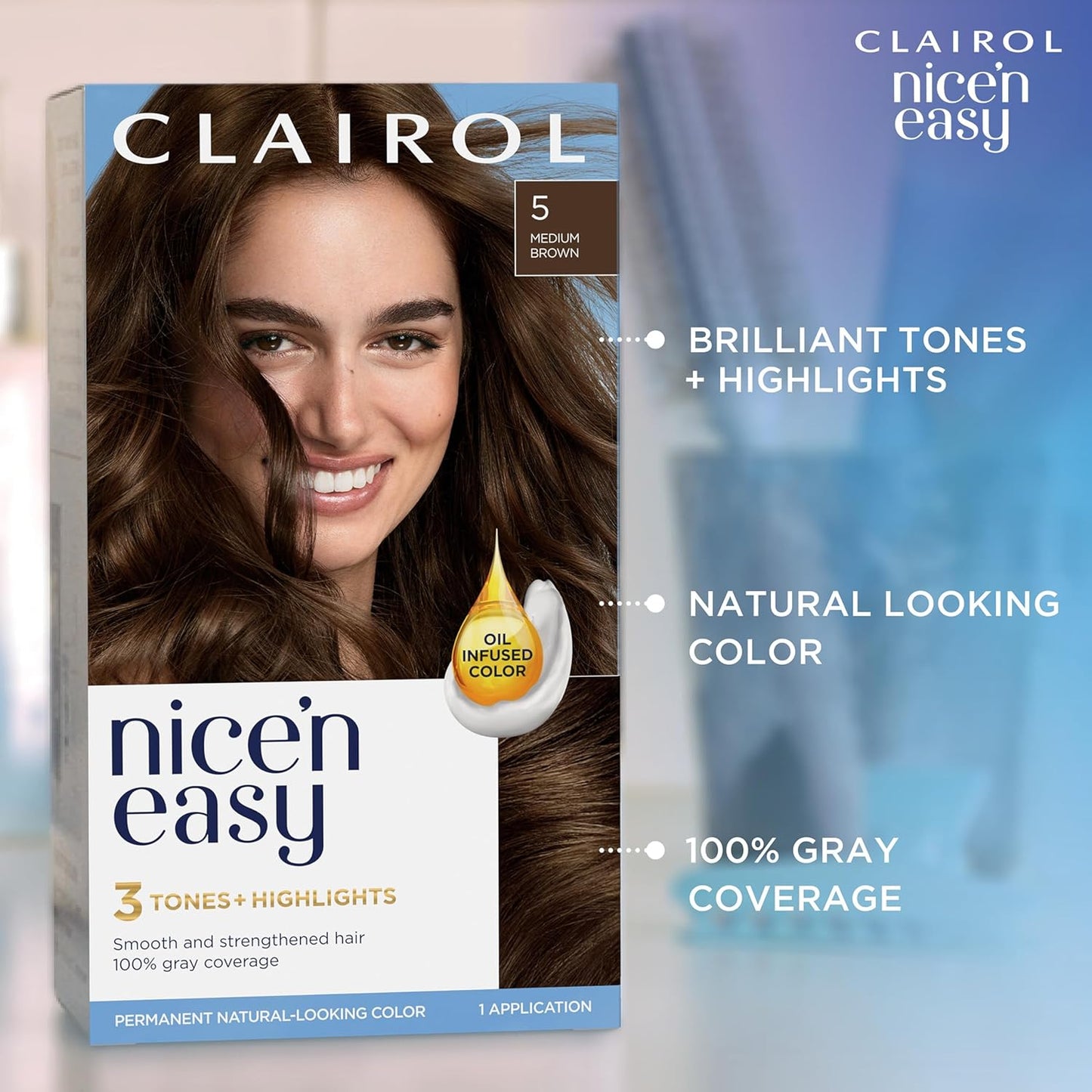 Nice'n Easy 3 Tones + Highlights Permanent Hair Dye