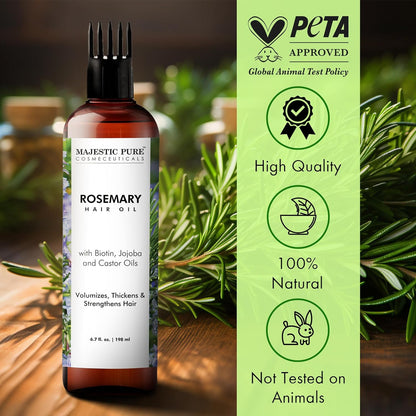 MAJESTIC PURE 100% Pure Rosemary Oil For Hair Growth
