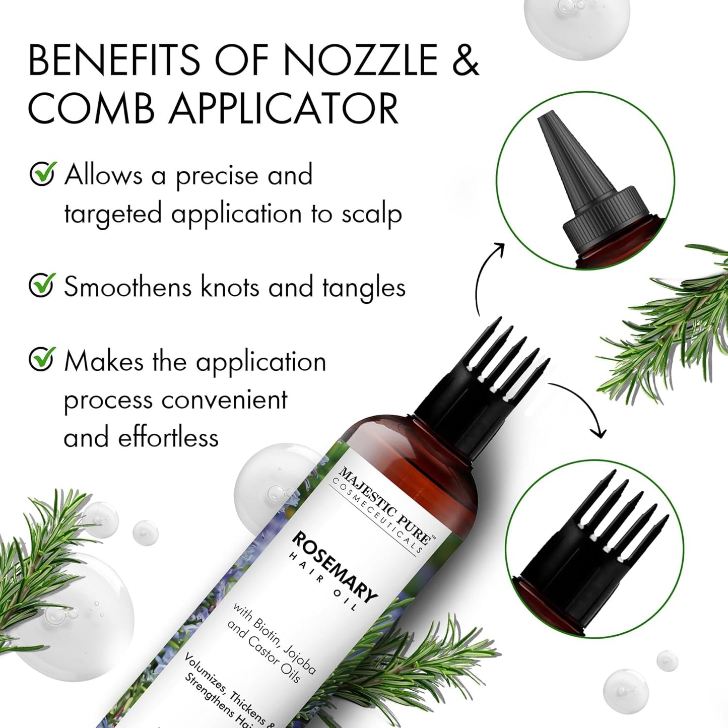 MAJESTIC PURE 100% Pure Rosemary Oil For Hair Growth