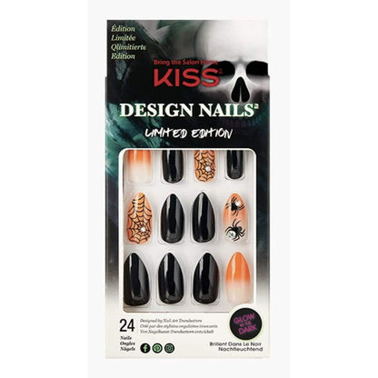 KISS Design 24 Glow In The Dark Fake Nails Halloween (Limited Edition)