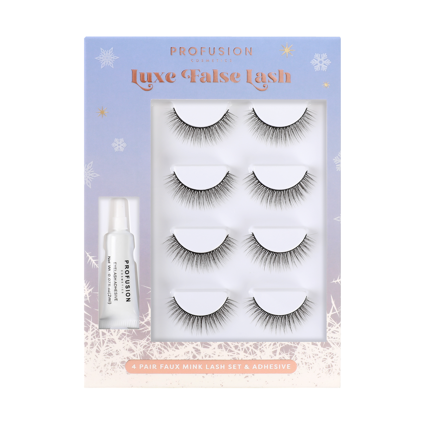 Frosted Snow Sparkle | 4 Pair Luxe False Lash Set