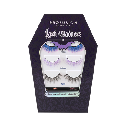 Lash Madness-3 Pair Faux Mink Lash Set Adhesive
