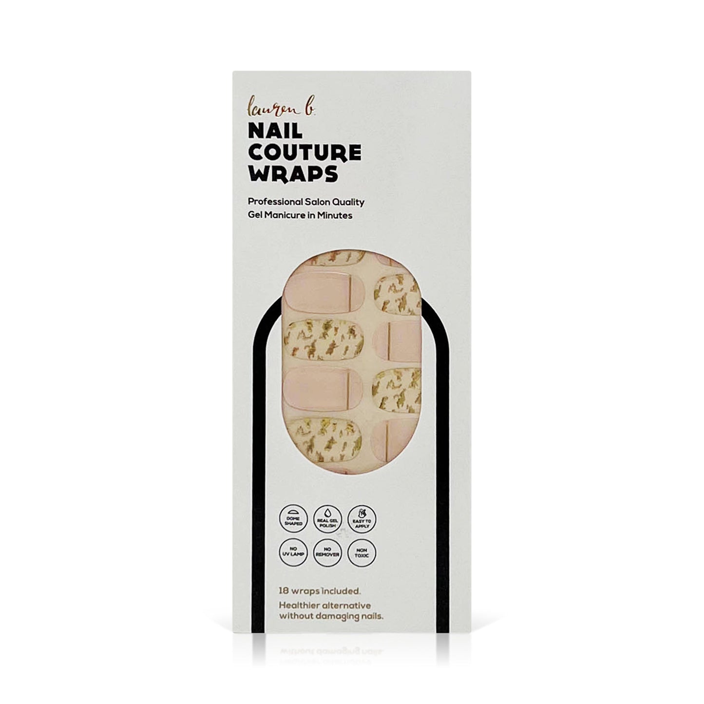 Gold Leaf & Blush Gel Nail Wrap Easy Non-Toxic No Dry Time