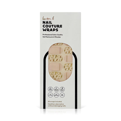 Gold Leaf & Blush Gel Nail Wrap Easy Non-Toxic No Dry Time