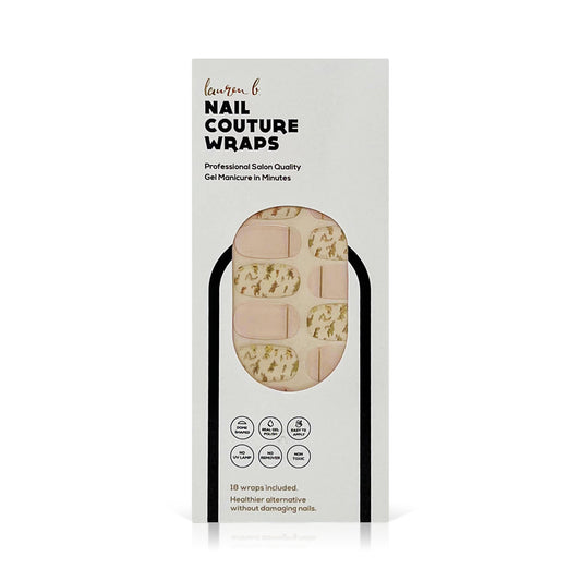 Gold Leaf & Blush Gel Nail Wrap Easy Non-Toxic No Dry Time