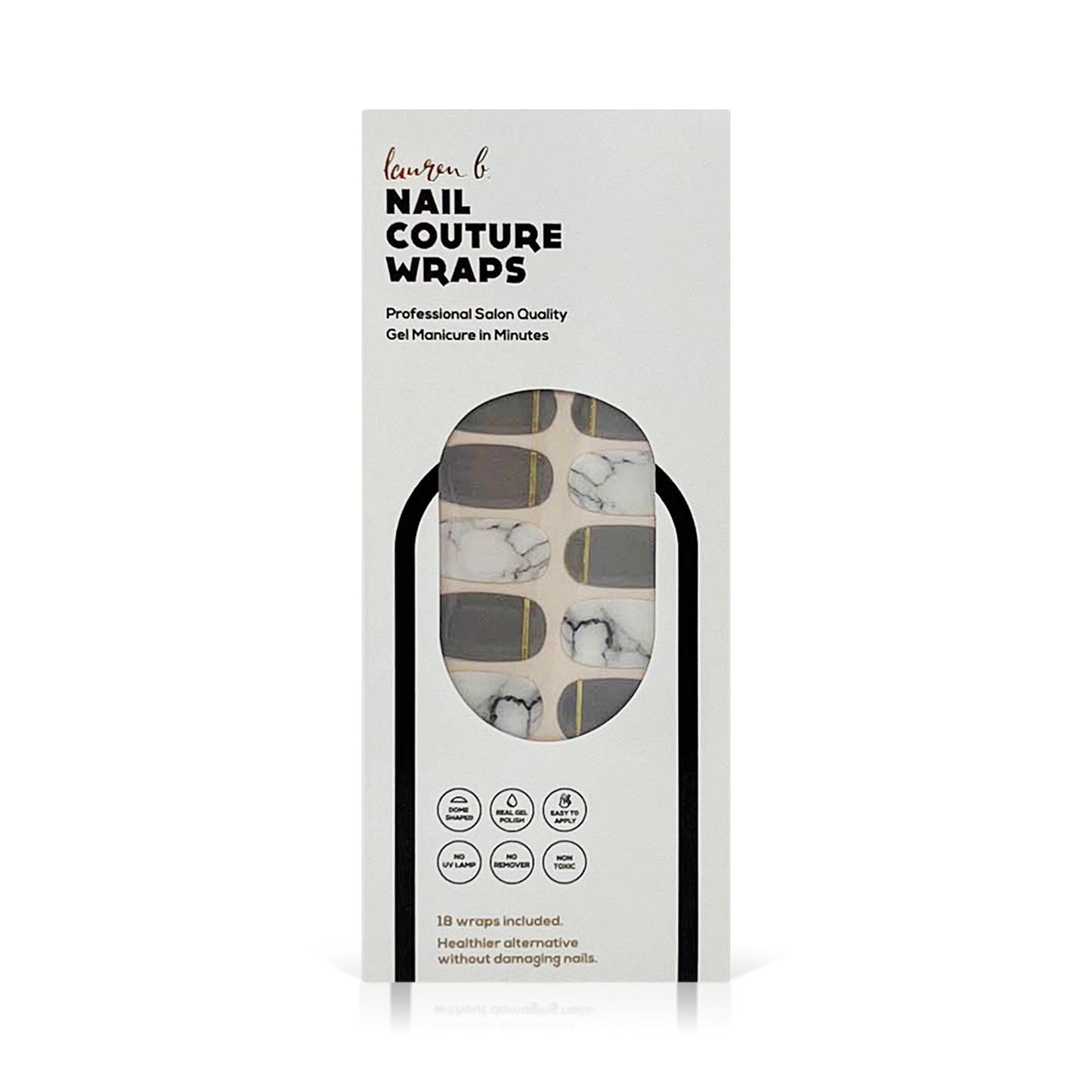 Grey & Gold Marble Gel Nail Wrap