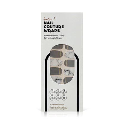 Grey & Gold Marble Gel Nail Wrap