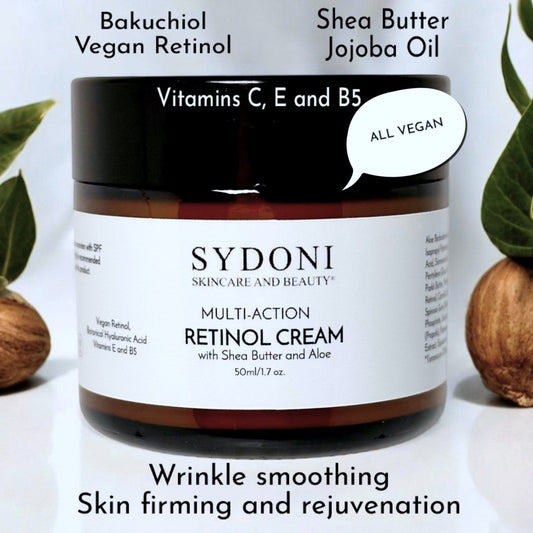 SYDONI MULTI-ACTION RETINOL CREAM with Shea Butter, Aloe & Vitamin B5 – Hydrating & Restorative, 1.7 fl.