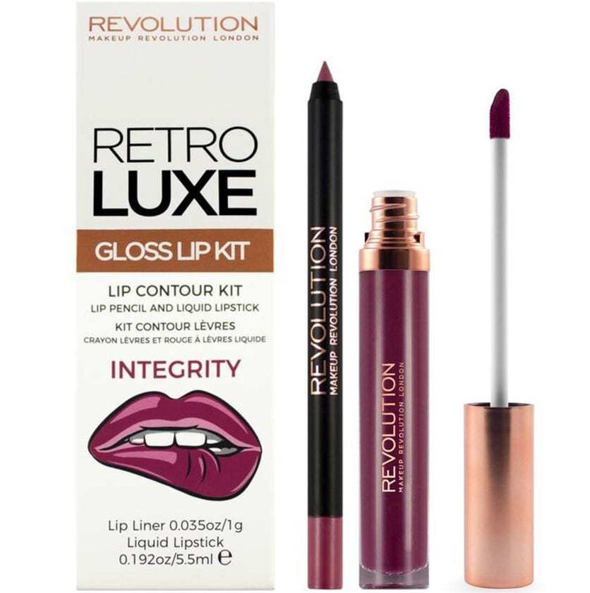 REVOLUTION Retro Luxe Lip Contour Kit - Pencil & Lipstick (Value Pack)