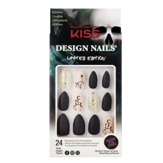 KISS Design 24 Glow In The Dark Fake Nails Halloween (Limited Edition)