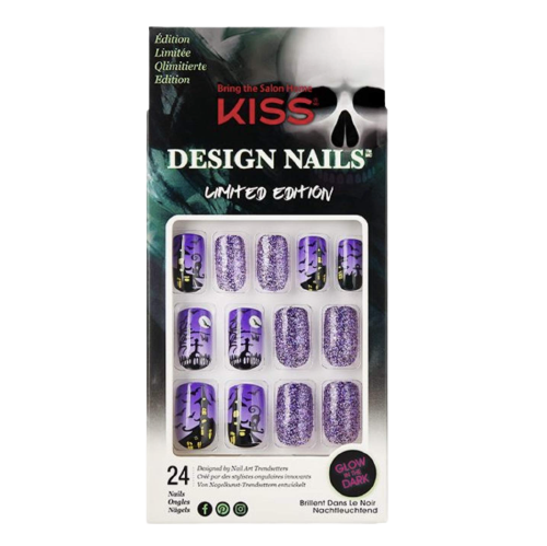 KISS Design 24 Glow In The Dark Fake Nails Halloween (Limited Edition)