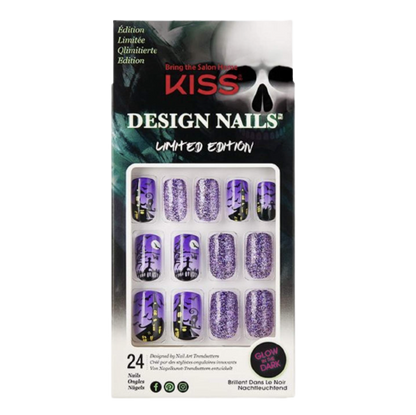 KISS Design 24 Glow In The Dark Fake Nails Halloween (Limited Edition)