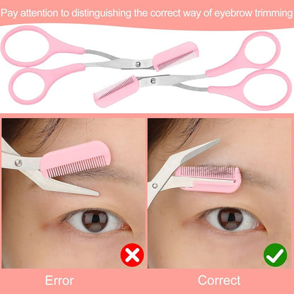 Professional Eyebrow Trimmer Scissors with Comb