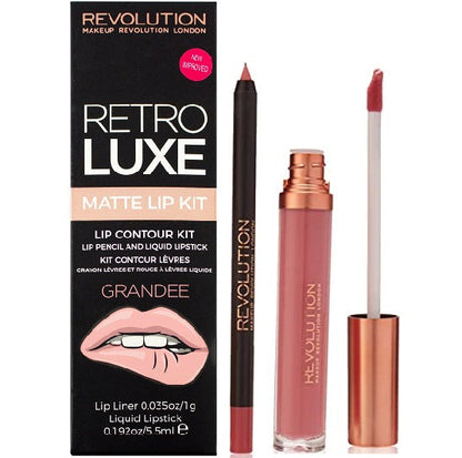 REVOLUTION Retro Luxe Lip Contour Kit - Pencil & Lipstick (Value Pack)