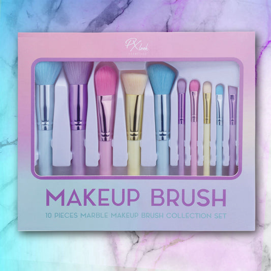 Makeup Brush - 10pc Marble Makeup Brush Collection Set