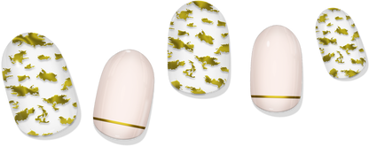 Gold Leaf & Blush Gel Nail Wrap Easy Non-Toxic No Dry Time