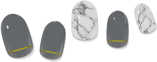 Grey & Gold Marble Gel Nail Wrap